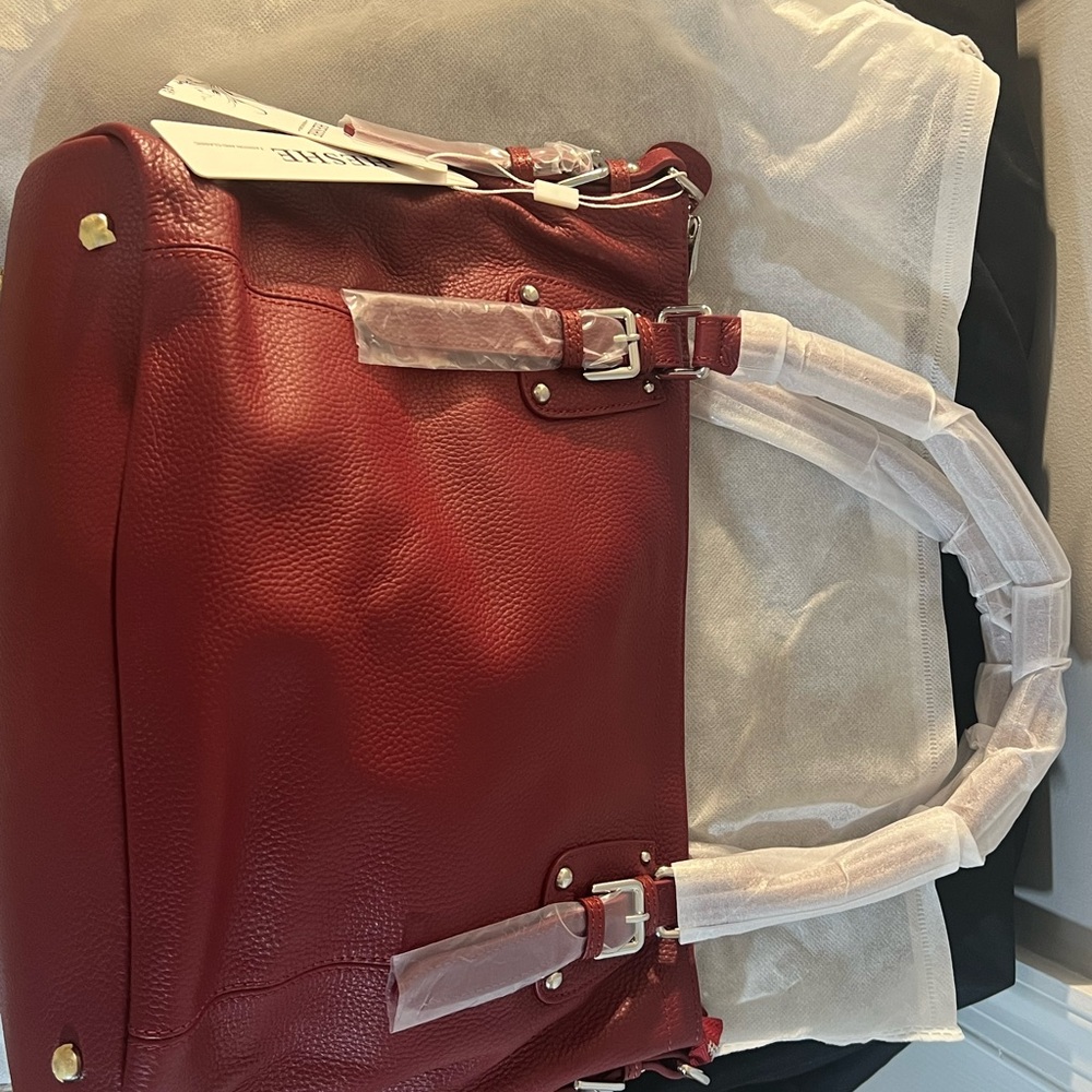 Heshe Leather Shoulder Tote - Picture 5 of 11